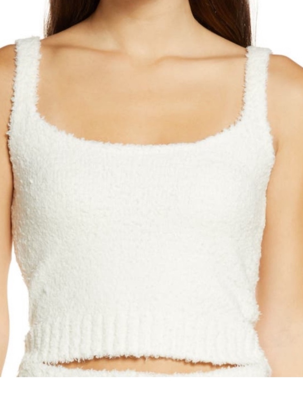 Skims NWT cozy knit tank in bone white scoop tank top